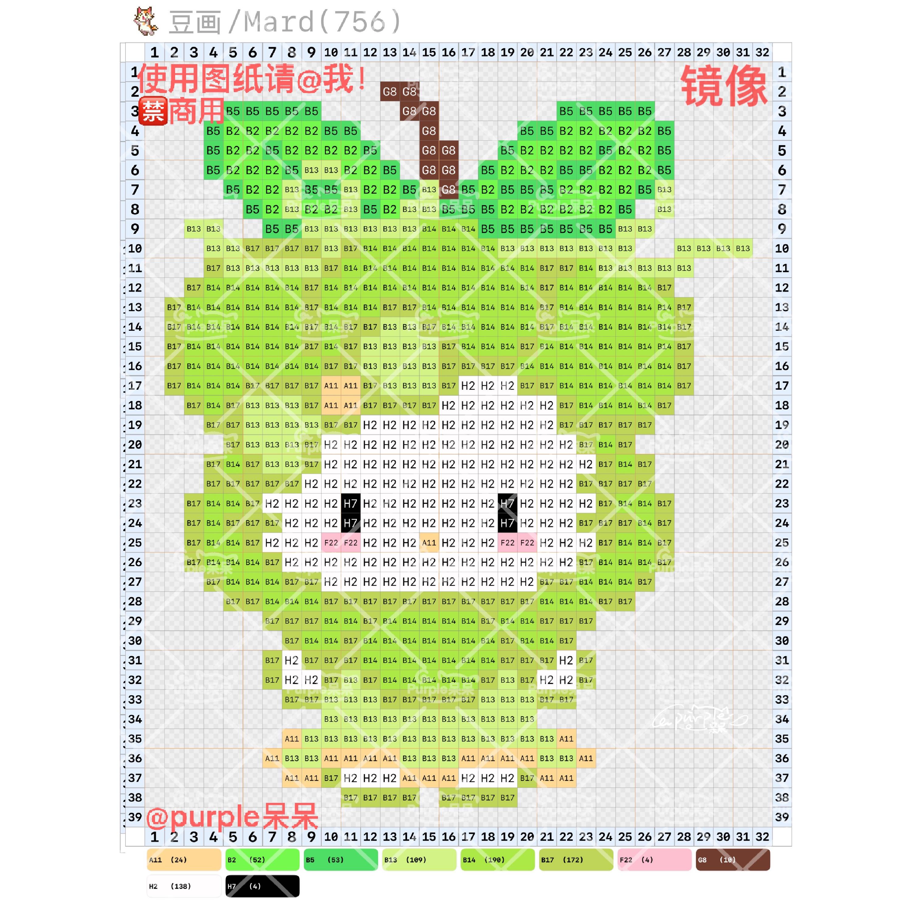 拼豆图纸 水果kitty