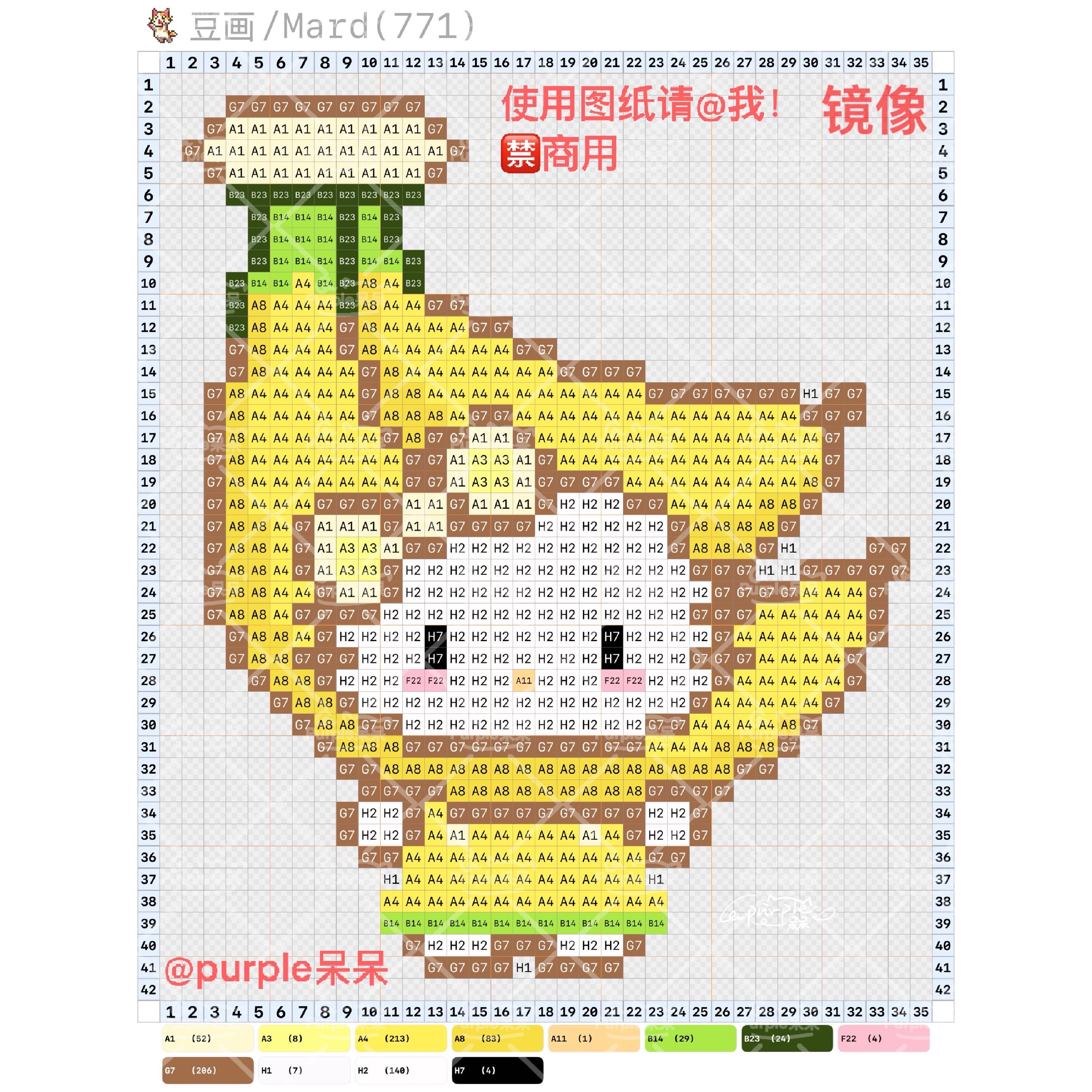 拼豆图纸 水果kitty