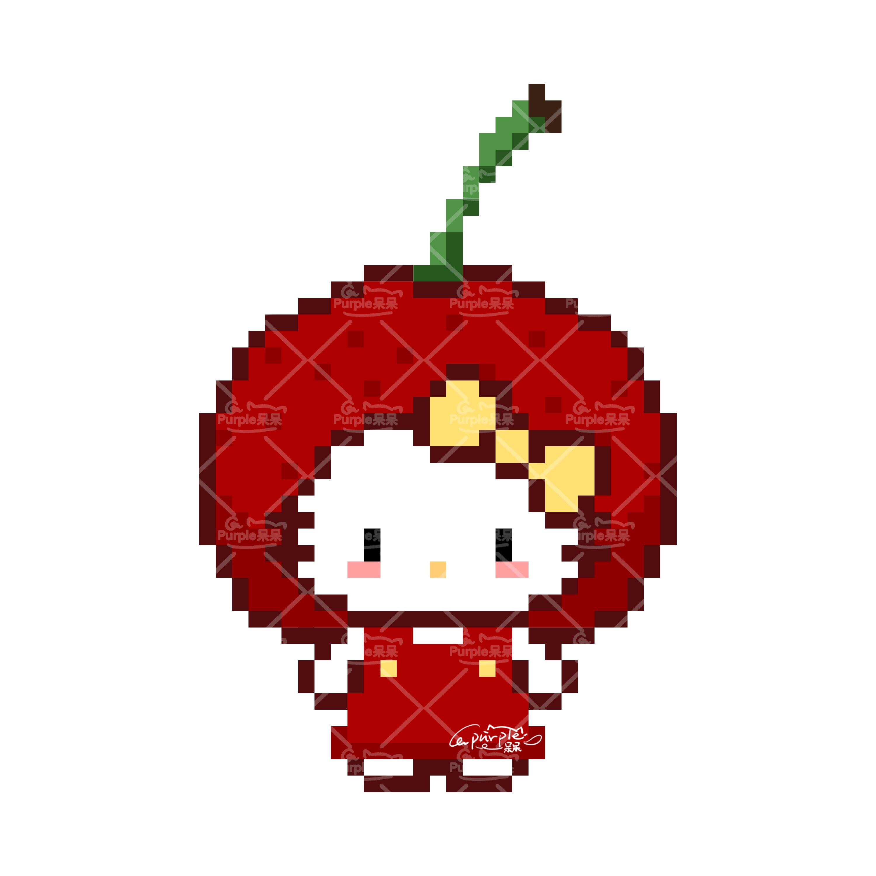 拼豆图纸 水果kitty