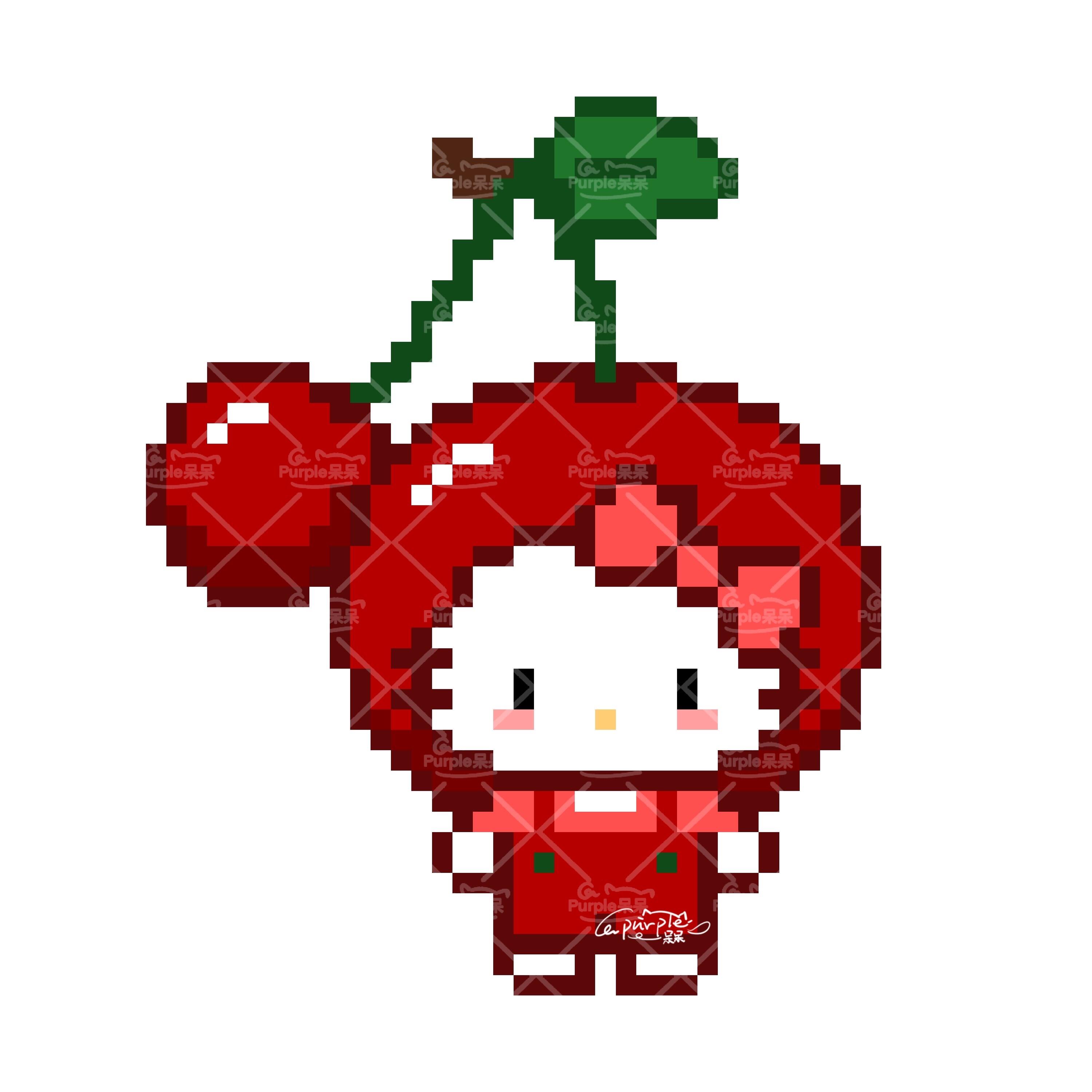 拼豆图纸 水果kitty