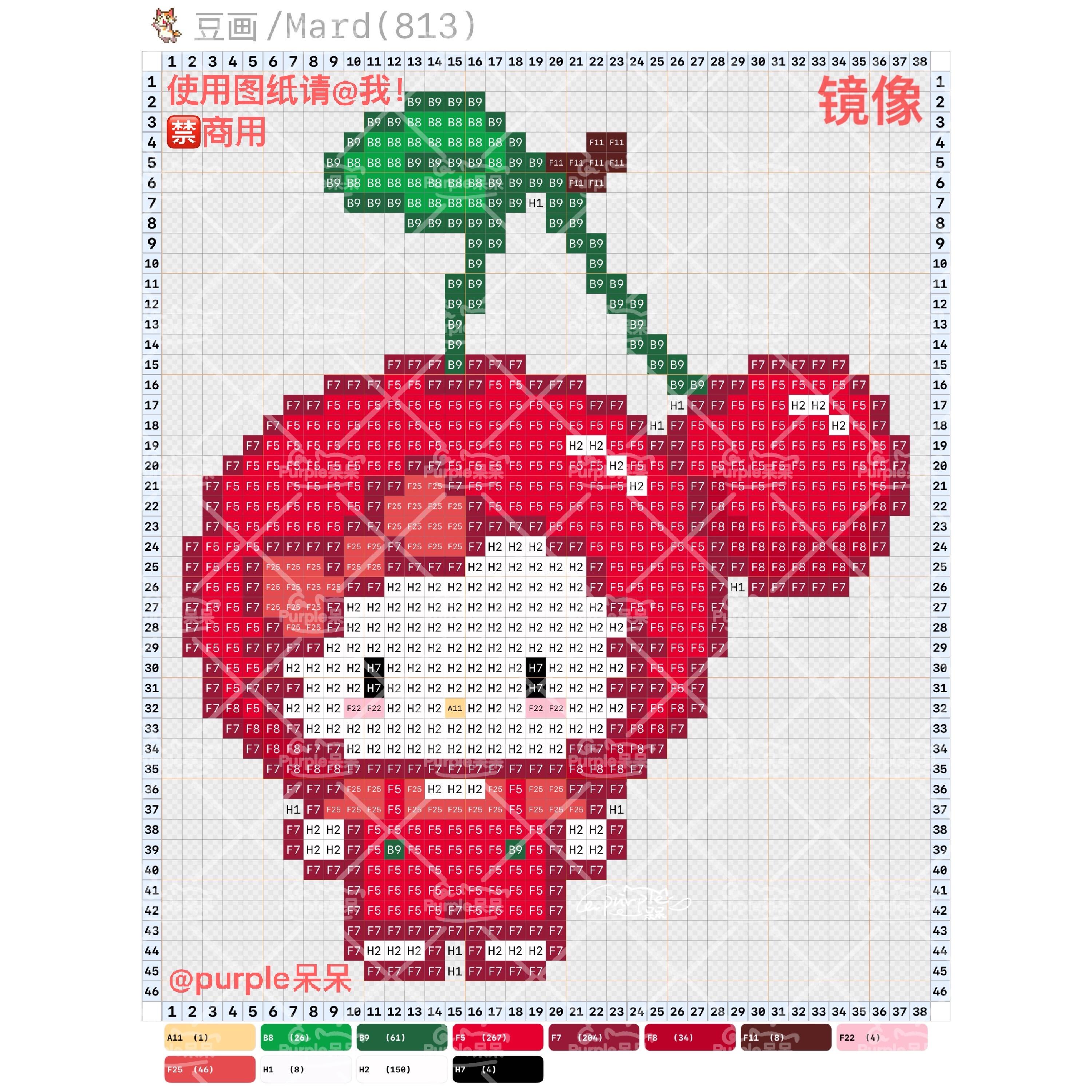 拼豆图纸 水果kitty