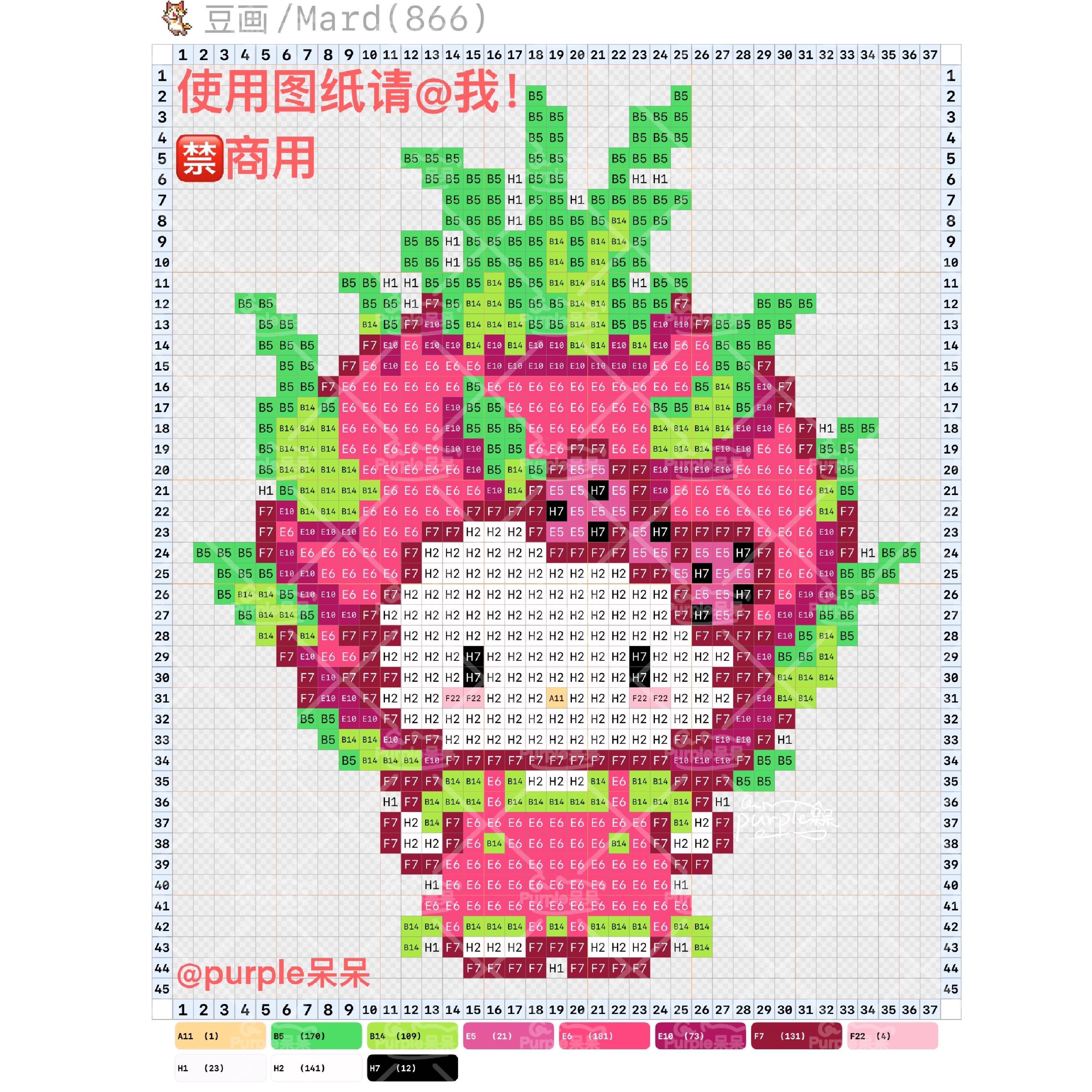 拼豆图纸 水果kitty