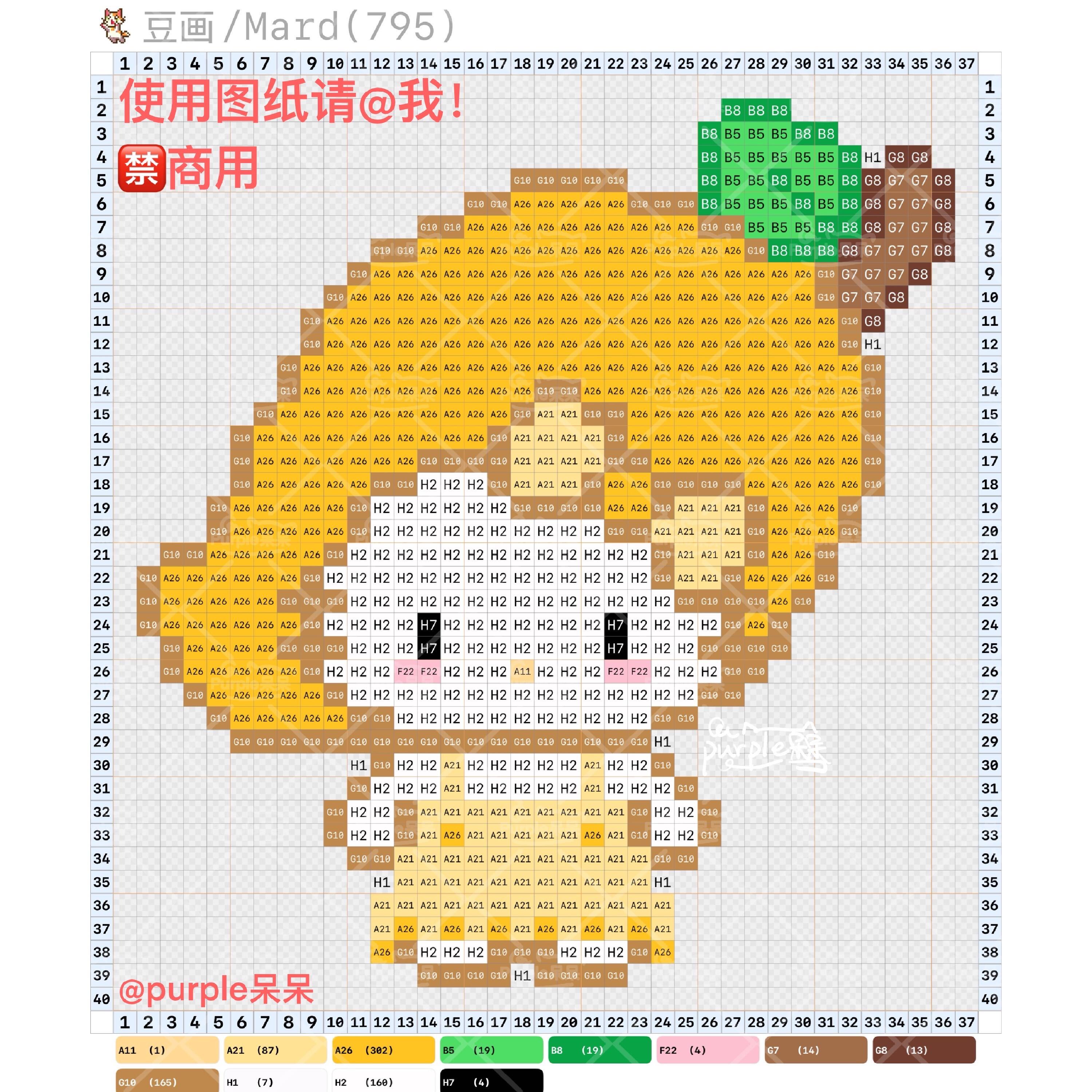 拼豆图纸 水果kitty