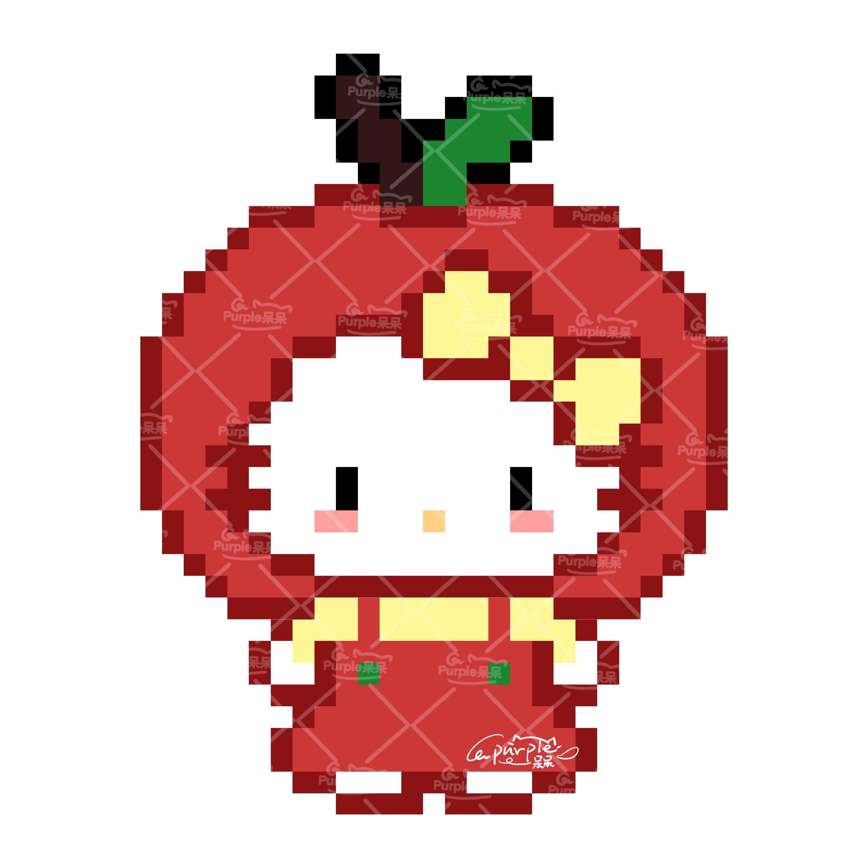 拼豆图纸 水果kitty