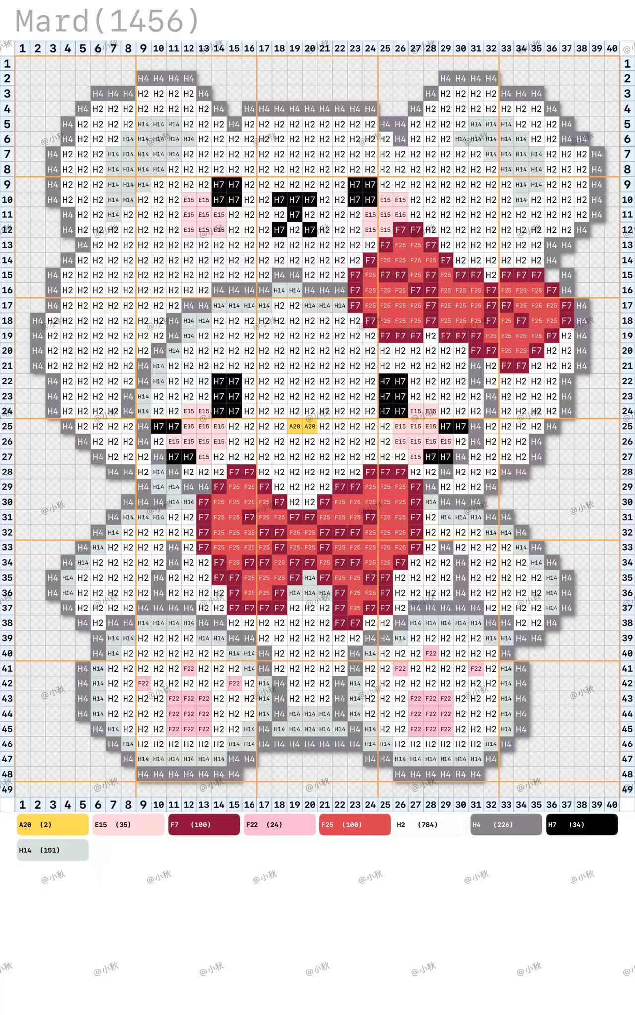 拼豆图纸 小熊玩偶kitty