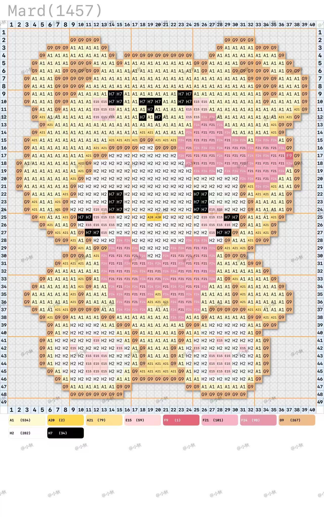 拼豆图纸 小熊玩偶kitty