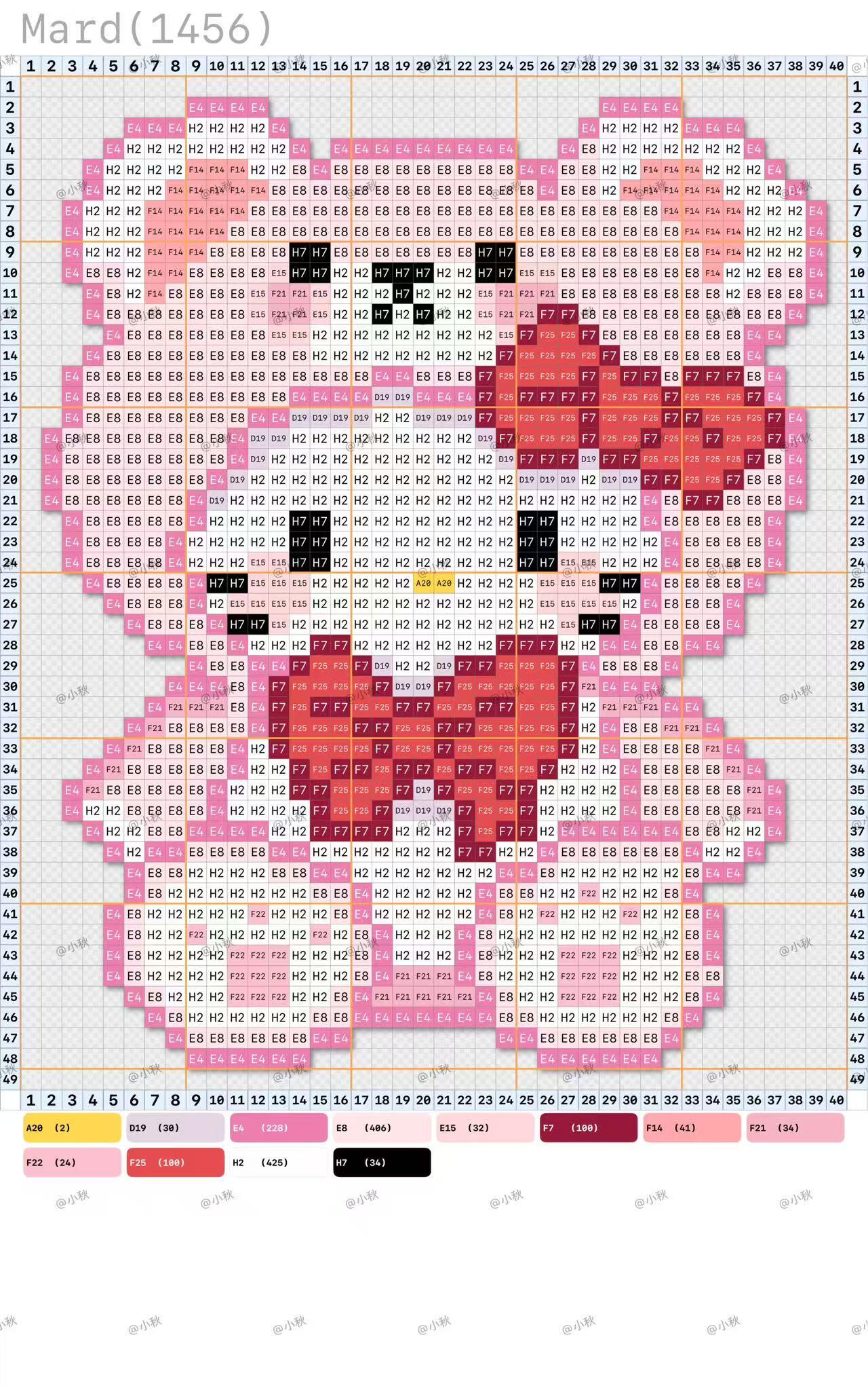 拼豆图纸 小熊玩偶kitty