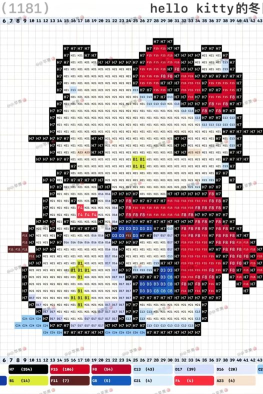 拼豆图纸 圣诞hello kitty