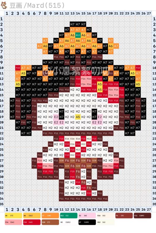 拼豆图纸 战国袍 hello kitty