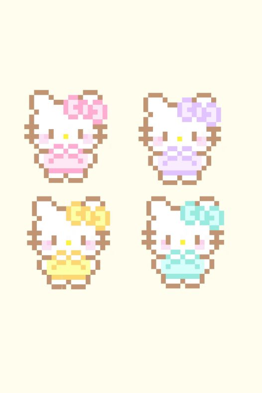 拼豆图纸 hello kitty 小鼻嘎系列