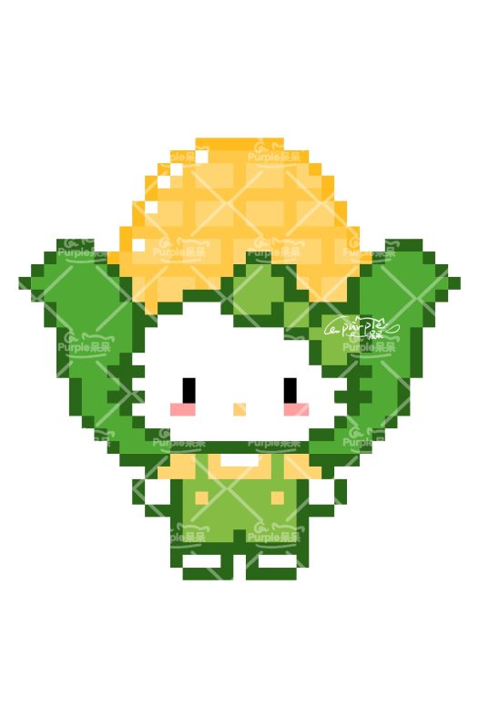 拼豆图纸 蔬菜kitty
